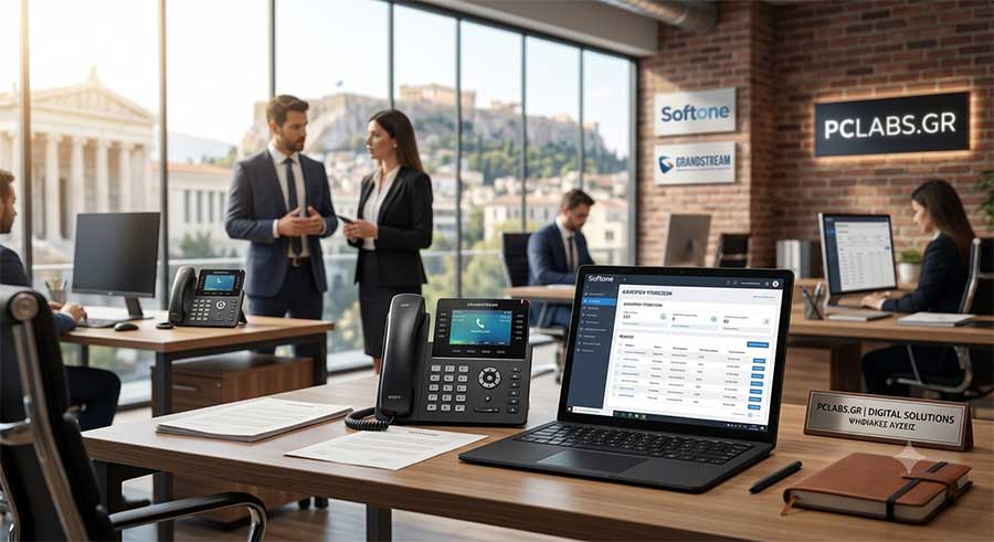Μηχανογράφηση δικηγορικού γραφείου με Softone ERP CRM και τηλεφωνικά κέντρα Grandstream από την pclabs.gr